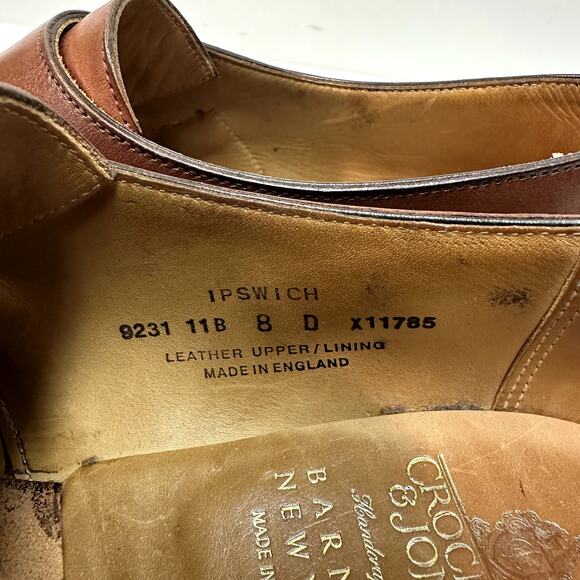 NEW HEELS Crockett & Jones x Barneys New York Ipswich Single Monk Strap Brown 8 - Picture 11 of 13